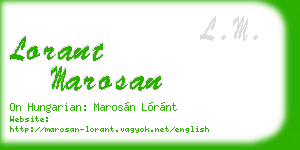 lorant marosan business card