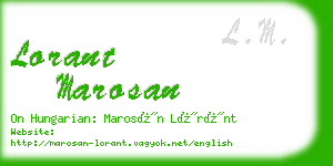 lorant marosan business card